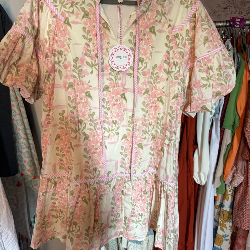Umgee Floral dress in Pink and Green